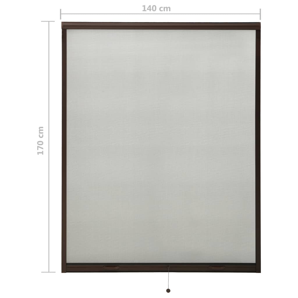 vidaXL Rolovací okenní síť proti hmyzu hliník hnědá 140 x 170 cm