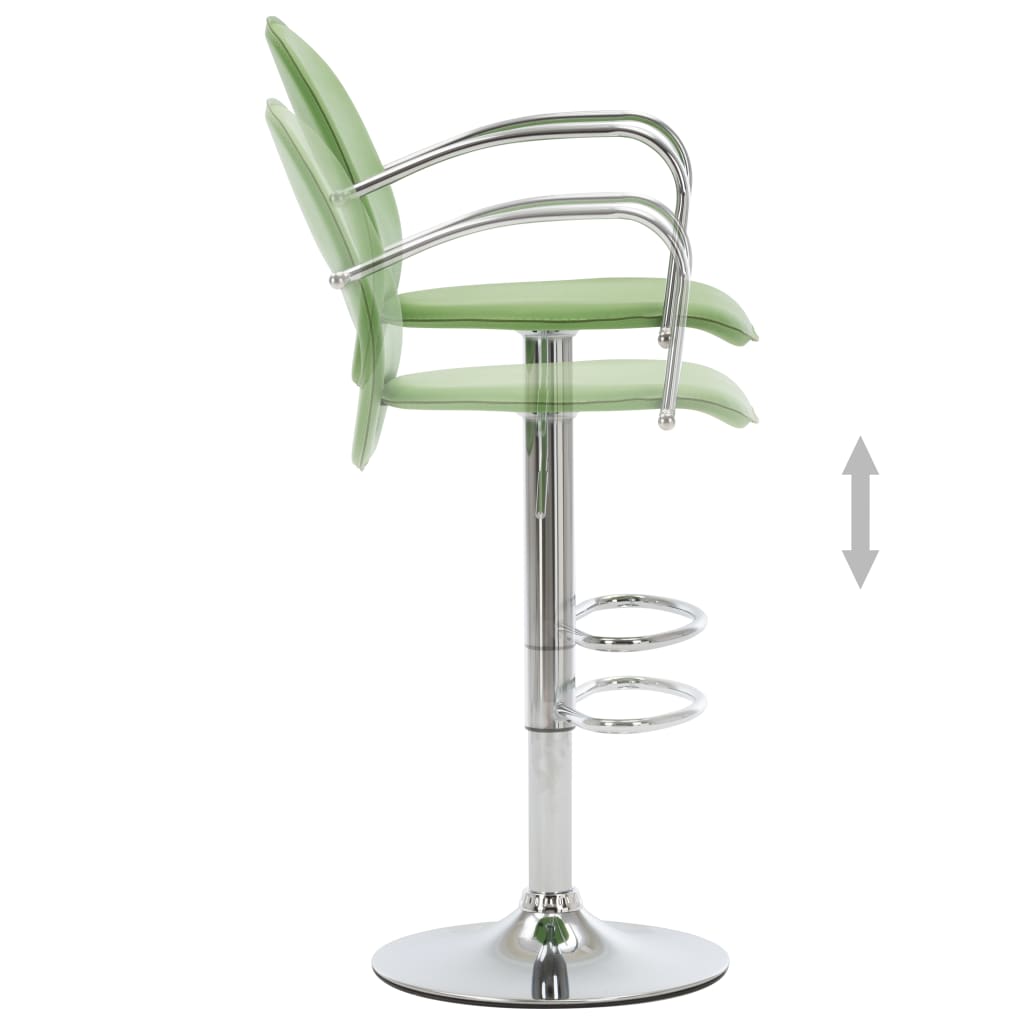 vidaXL Barová stolička s područkami zelená umělá kůže