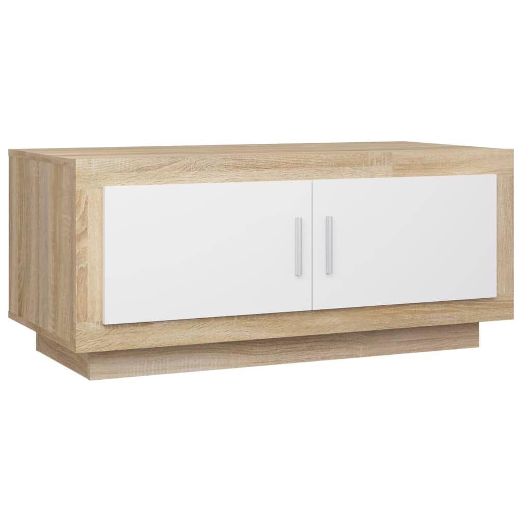 vidaXL Konferenční stolek bílý dub sonoma 102x50x45cm kompozitní dřevo