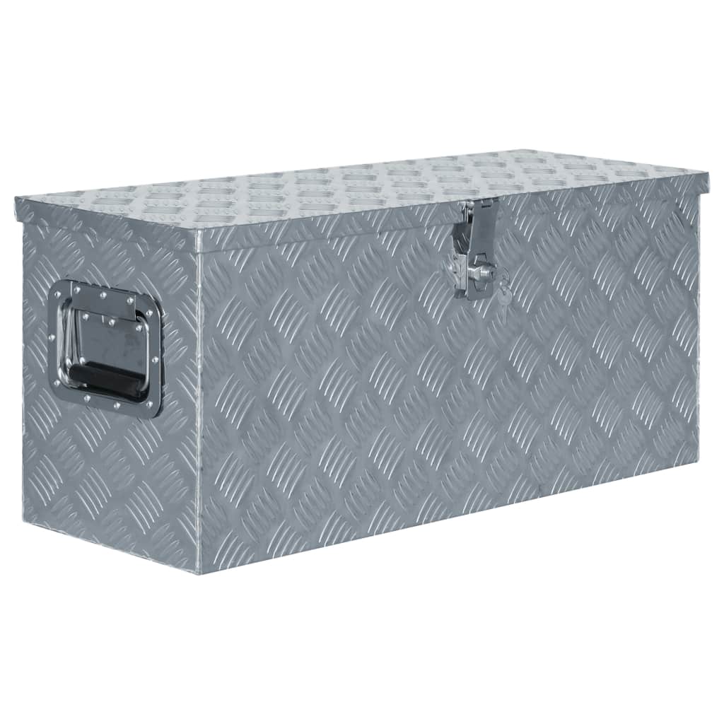 vidaXL Hliníkový box 80 x 30 x 35 cm stříbrný
