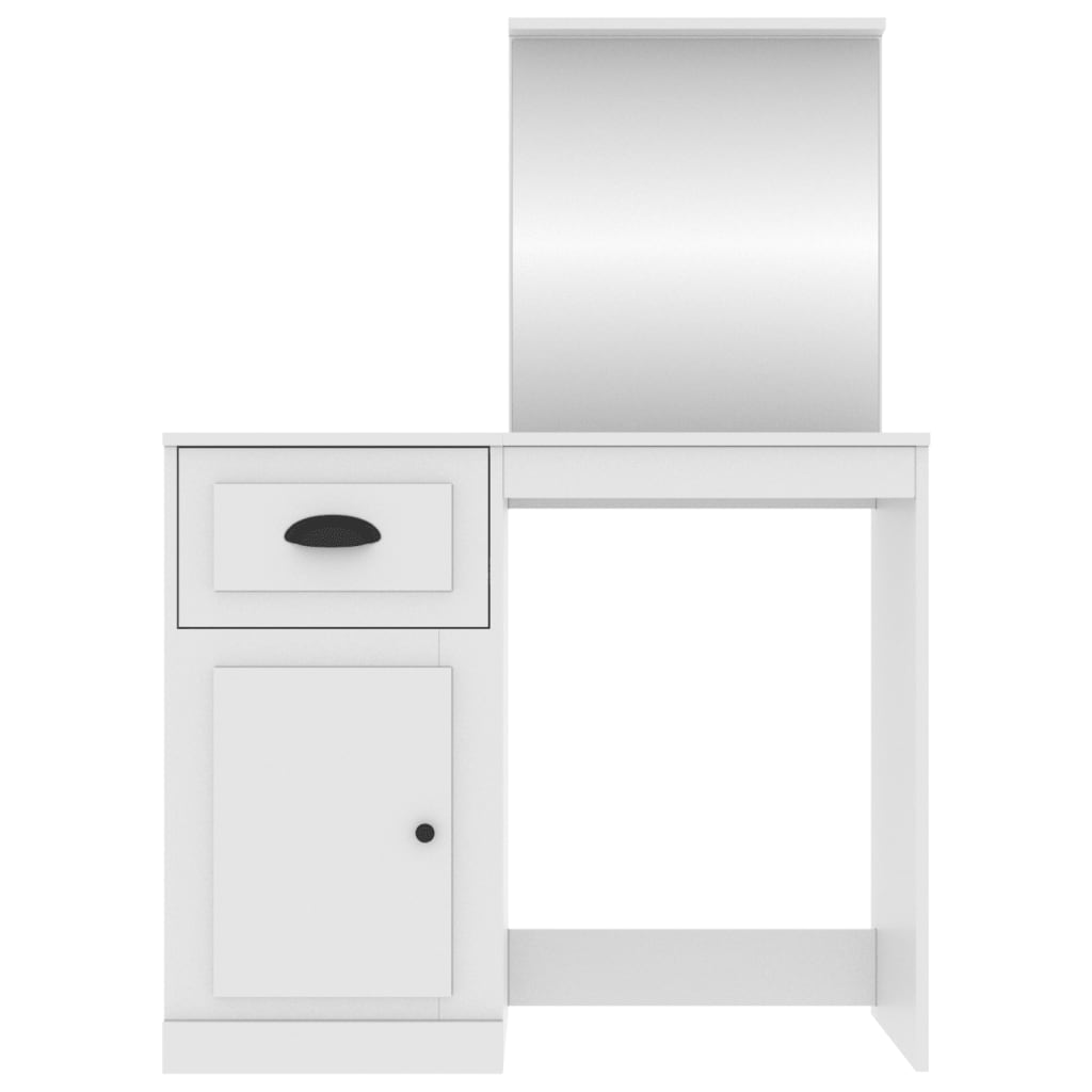 vidaXL Toaletní stolek se zrcadlem bílý 90 x 50 x 132,5 cm kompozit