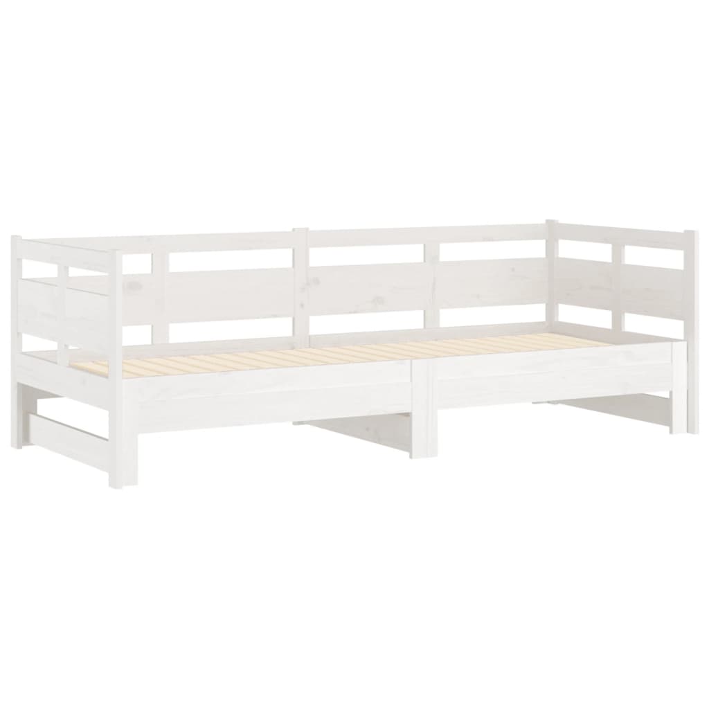 vidaXL Výsuvná postel bílá masivní borovice 2x (90 x 190) cm