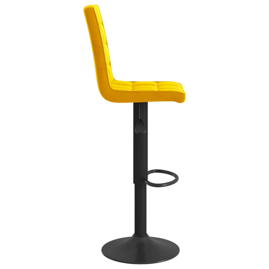 vidaXL Barové stoličky 2 ks hořčicově žluté samet
