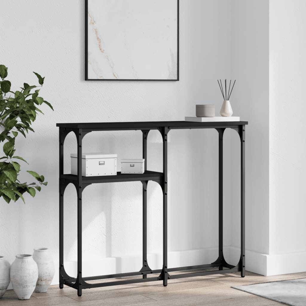 vidaXL Konzolový stolek černý 90 x 22,5 x 75 cm kompozitní dřevo
