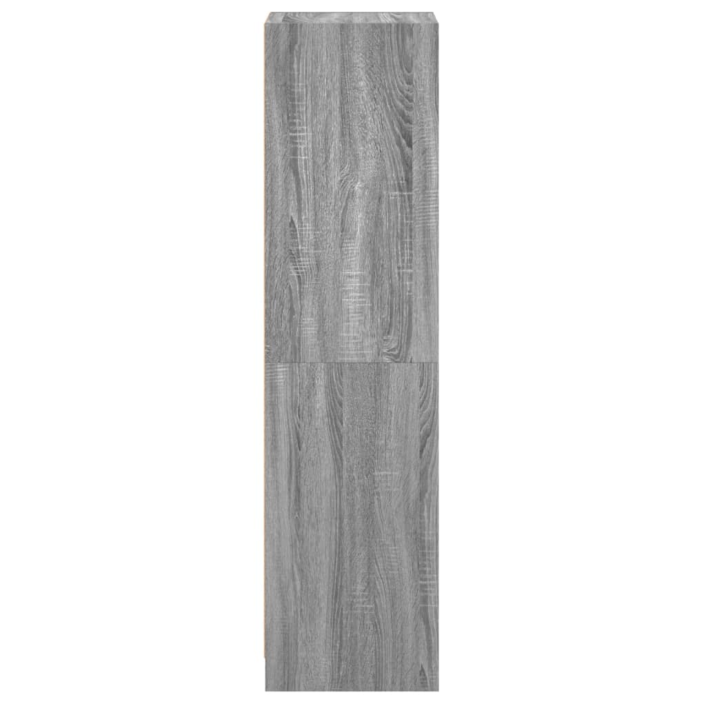 vidaXL Highboard se skleněnými dvířky šedý sonoma 35 x 37 x 142 cm