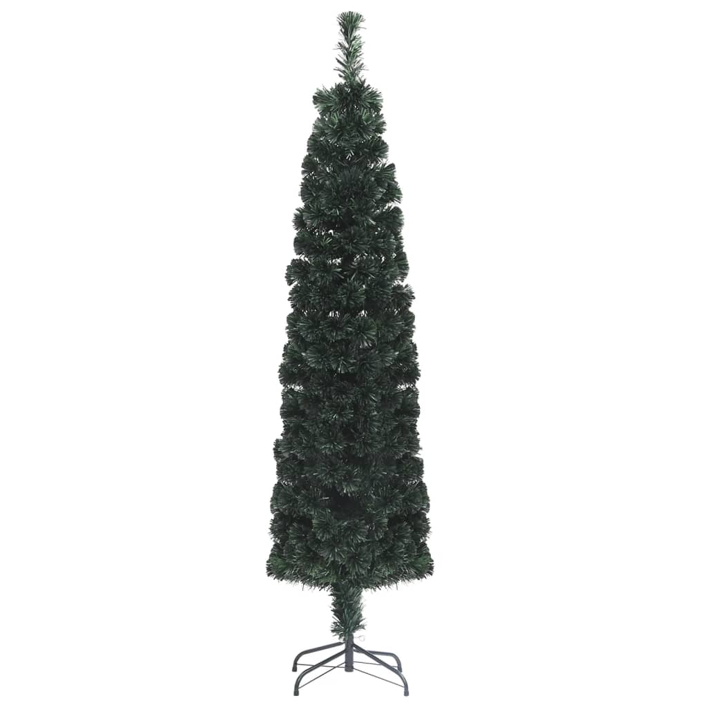 vidaXL Umělý úzký vánoční stromek se stojanem 240 cm optické vlákno