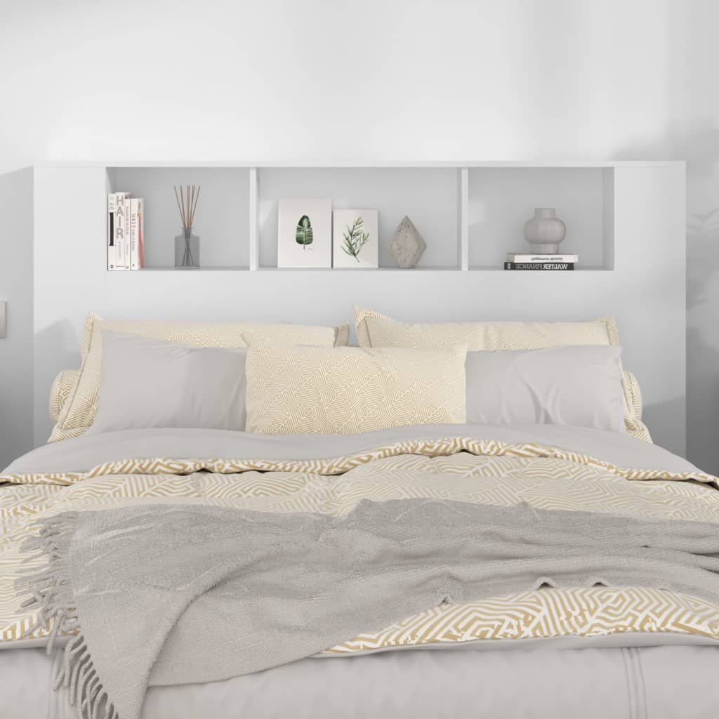 vidaXL Čelo postele s úložným prostorem bílé 160 x 18,5 x 104,5 cm