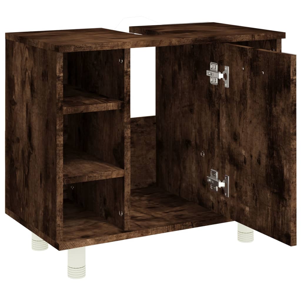 vidaXL Koupelnová skříňka kouřový dub 60x32x53,5 cm kompozitní dřevo