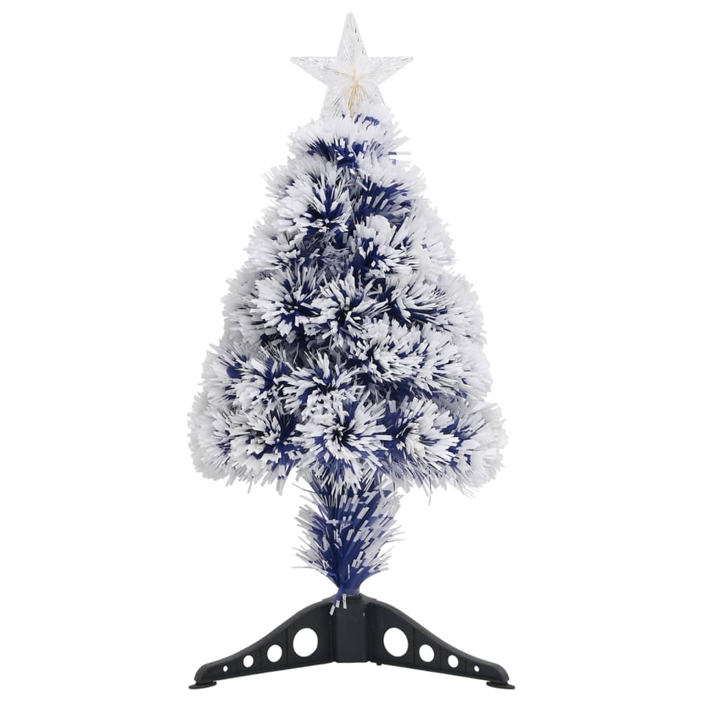 vidaXL Vánoční stromek LED osvětlení bílý a modrý 64 cm optické vlákno