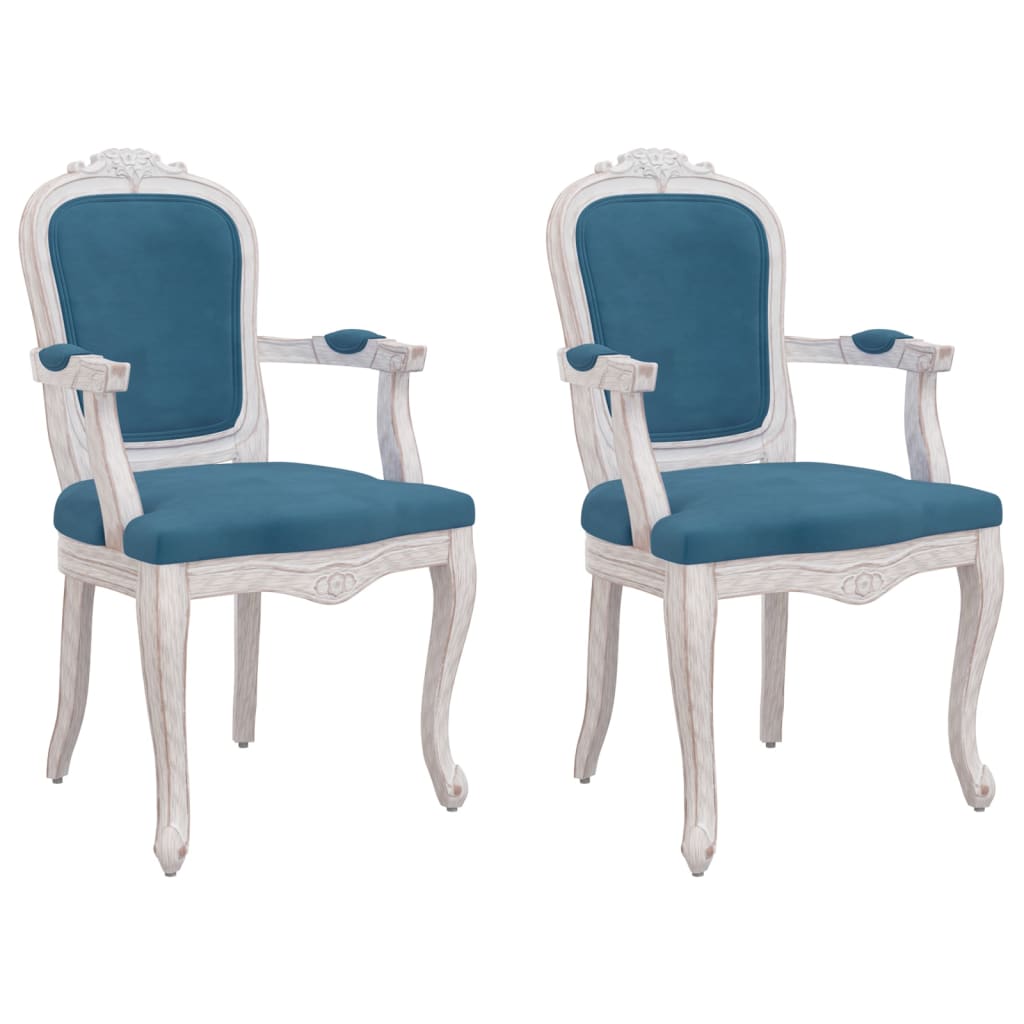 vidaXL Jídelní židle 2 ks modré 62 x 59,5 x 100,5 cm samet