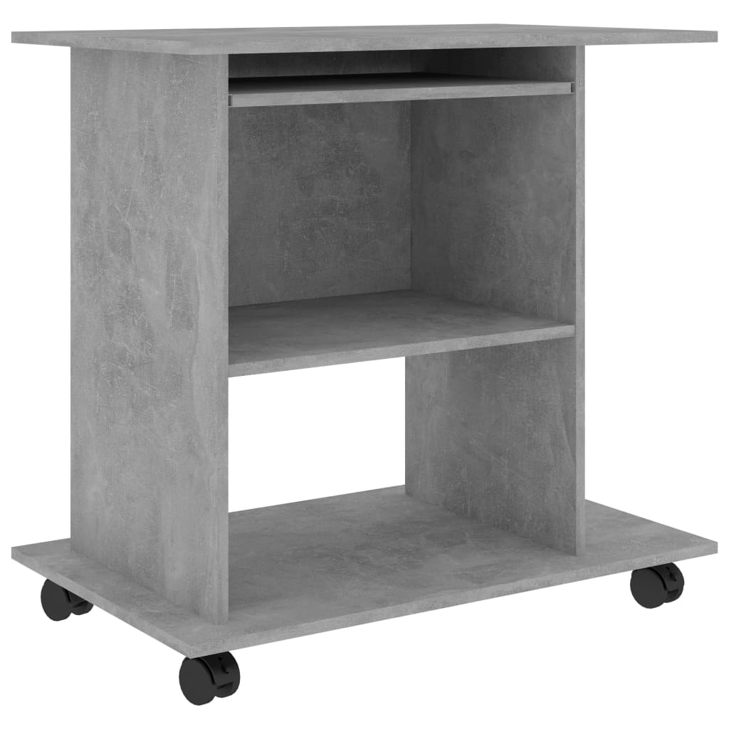 vidaXL Počítačový stůl betonově šedý 80 x 50 x 75 cm dřevotříska