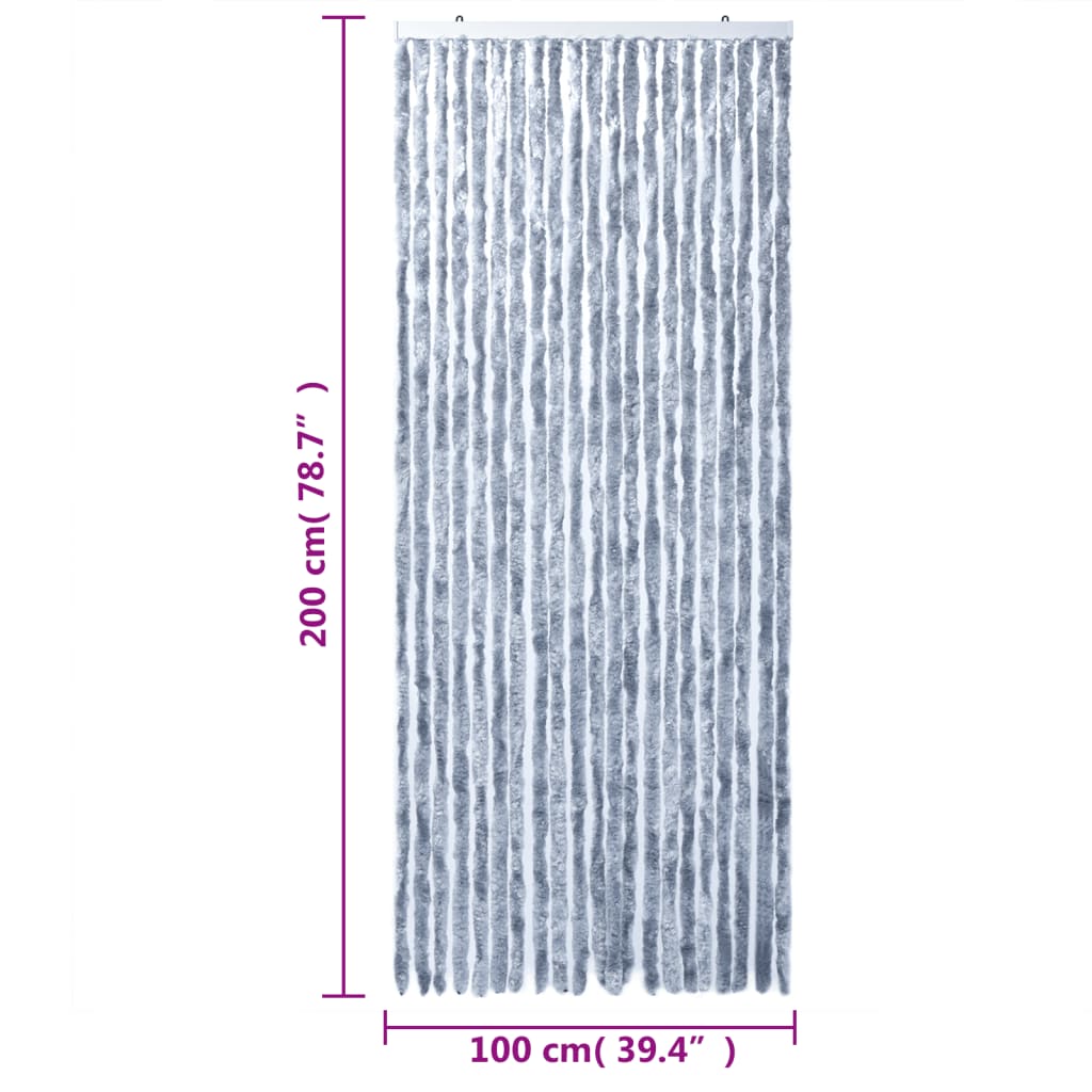 vidaXL Závěs proti hmyzu stříbrný 100 x 200 cm žinylka