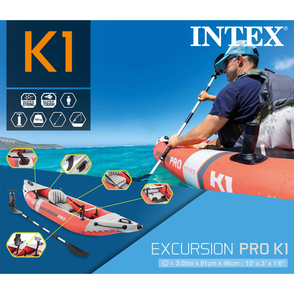 Intex Nafukovací kajak Excursion Pro K1 305 x 91 x 46 cm