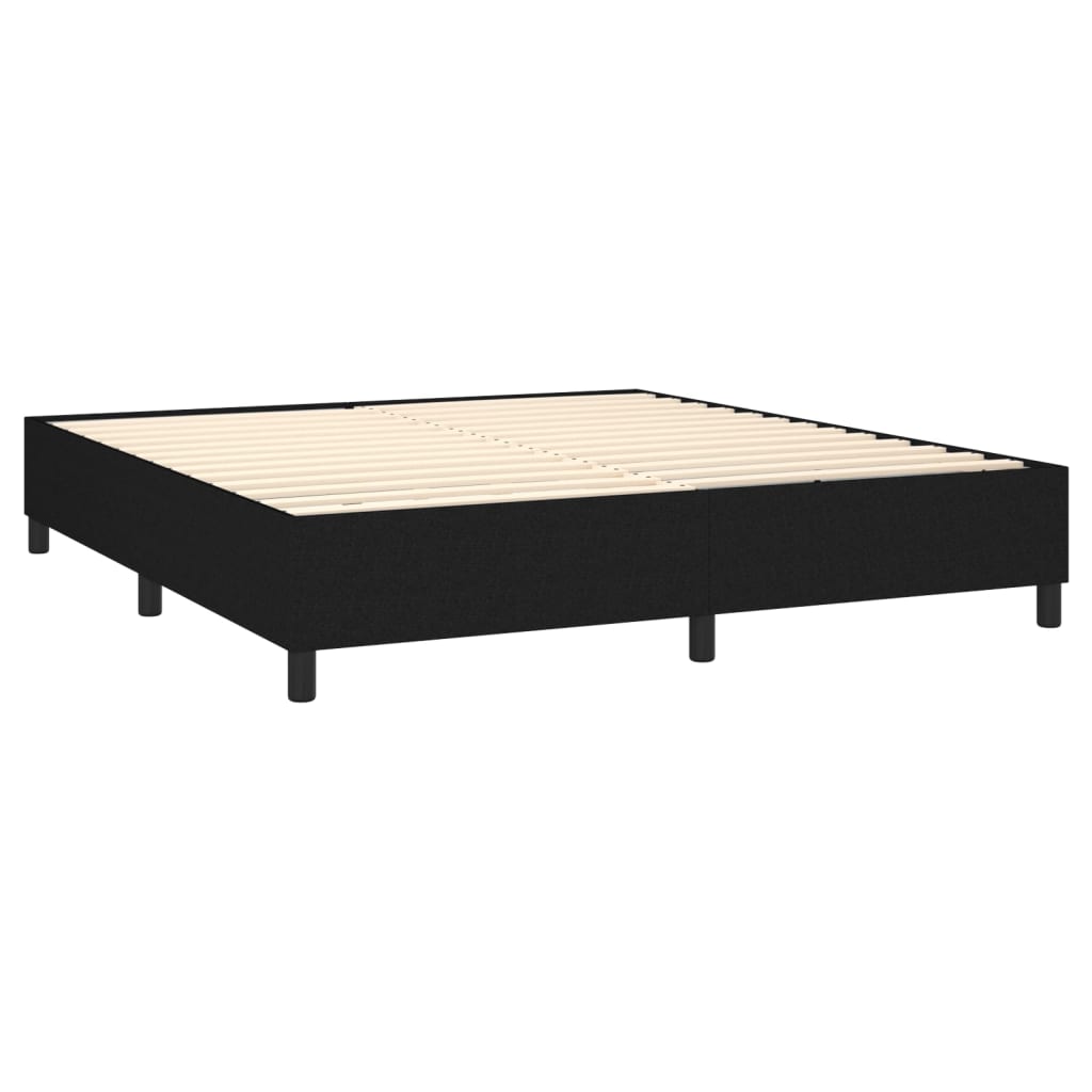 vidaXL Box spring postel s matrací černá 160x200 cm textil