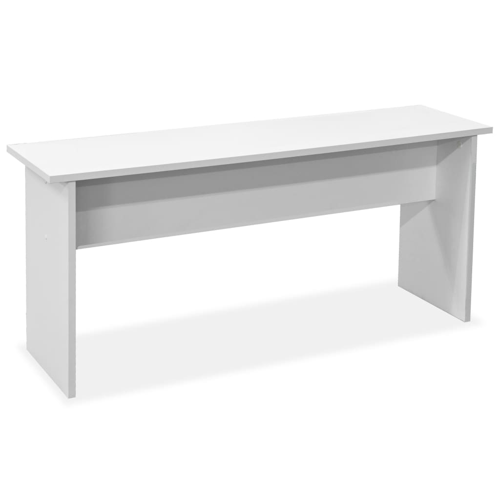 vidaXL Jídelní stůl a lavice 3 kusy dřevotříska bílá