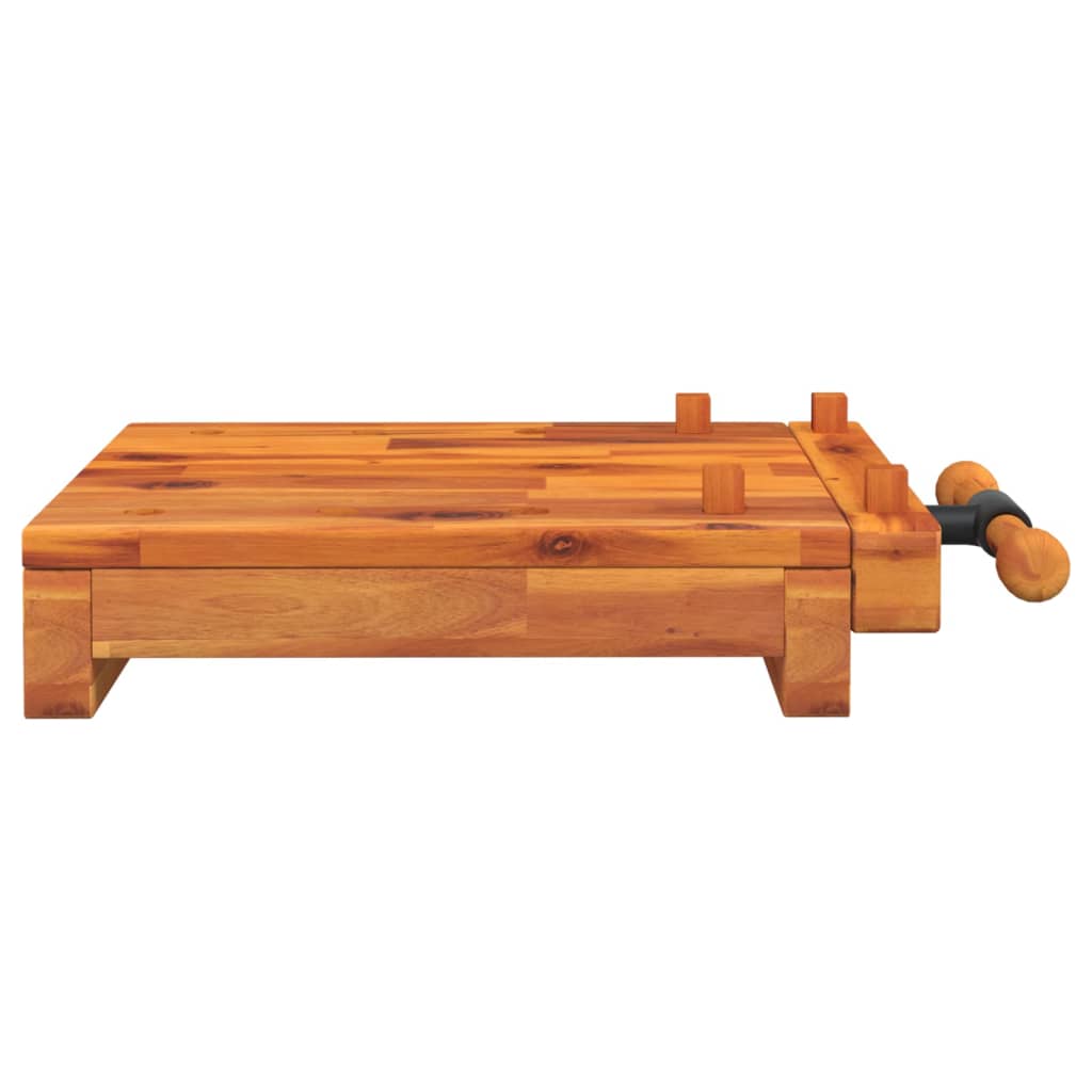 vidaXL Pracovní deska se svěrákem 52x36x9,5 cm masivní akáciové dřevo