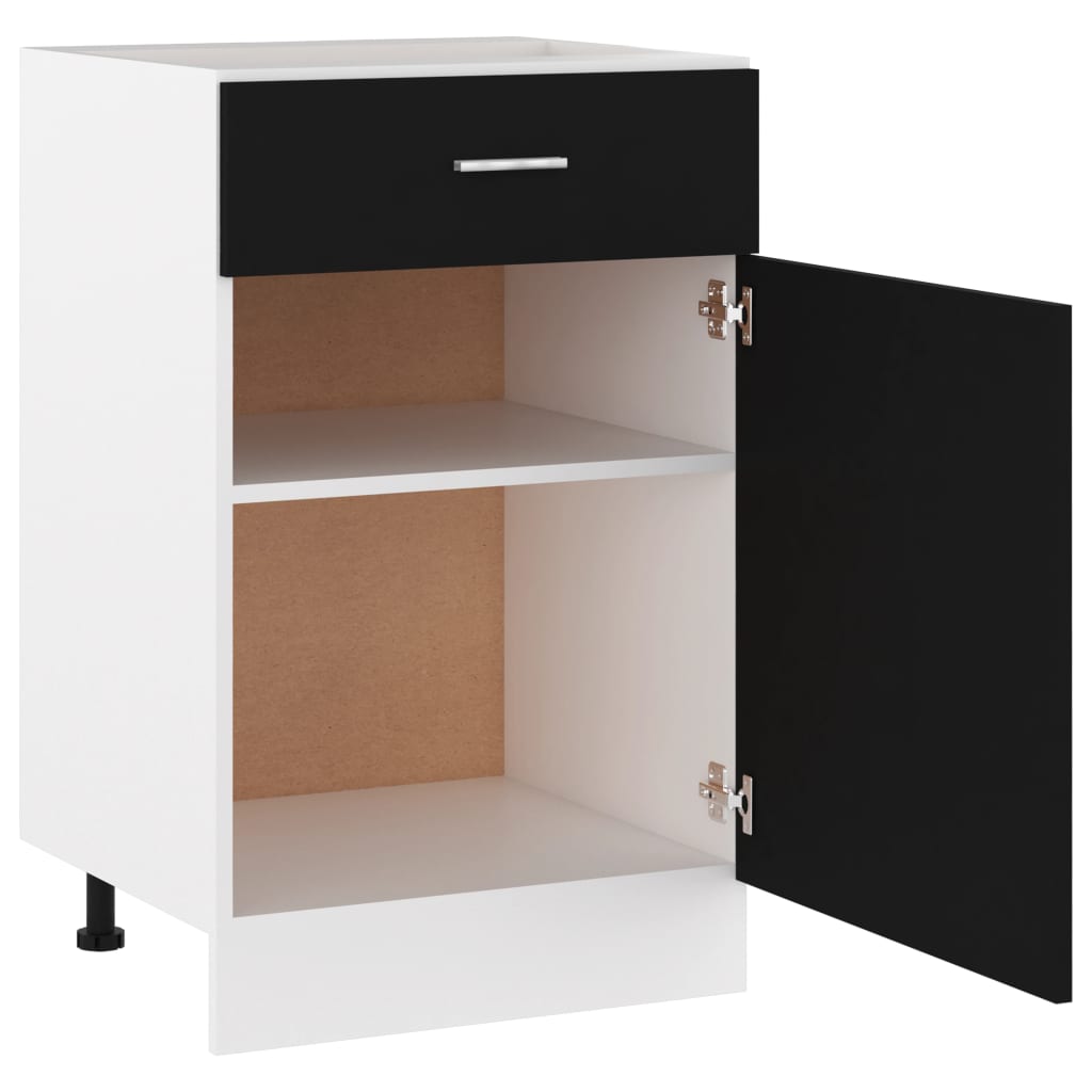 vidaXL Spodní skříňka se zásuvkou černá 50 x 46 x 81,5 dřevotříska