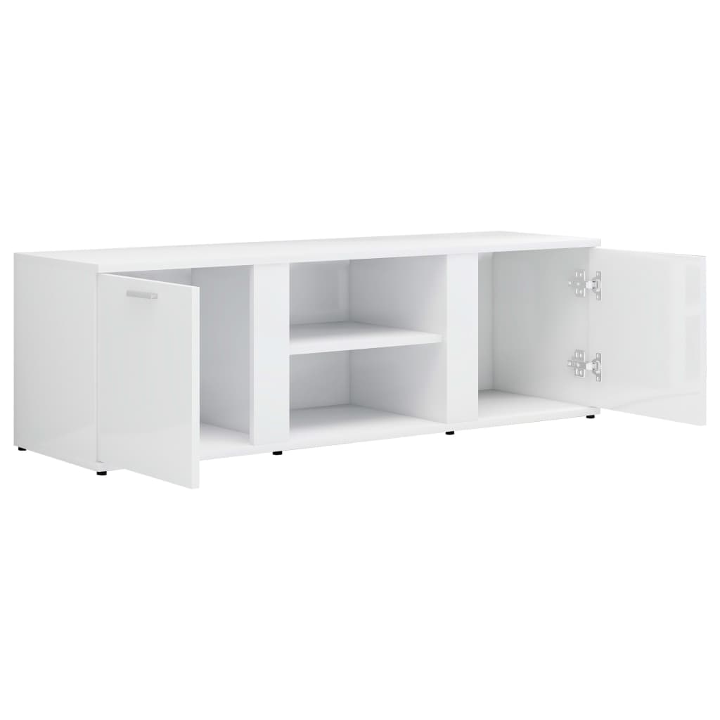 vidaXL TV stolek bílý s vysokým leskem 120 x 34 x 37 cm dřevotříska