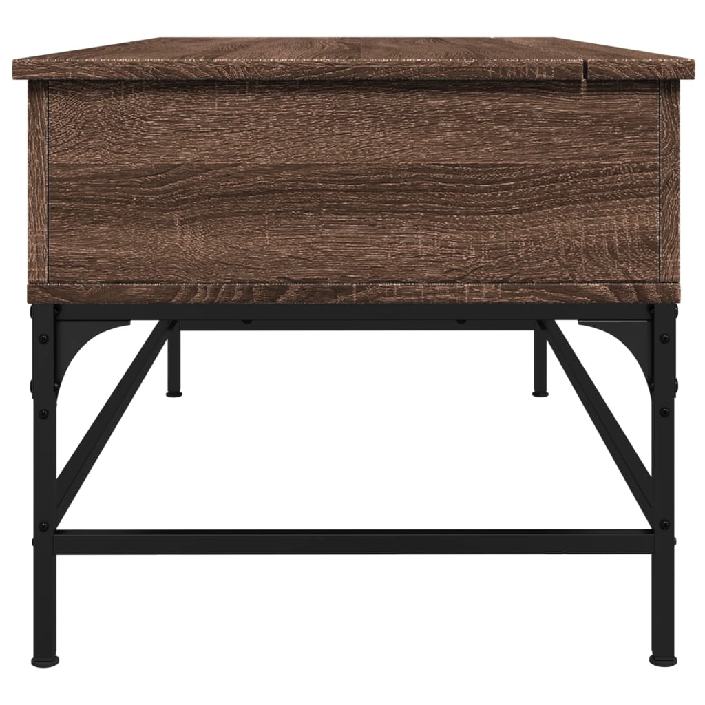 vidaXL Konferenční stolek hnědý dub 100 x 50 x 45 cm kompozit a kov