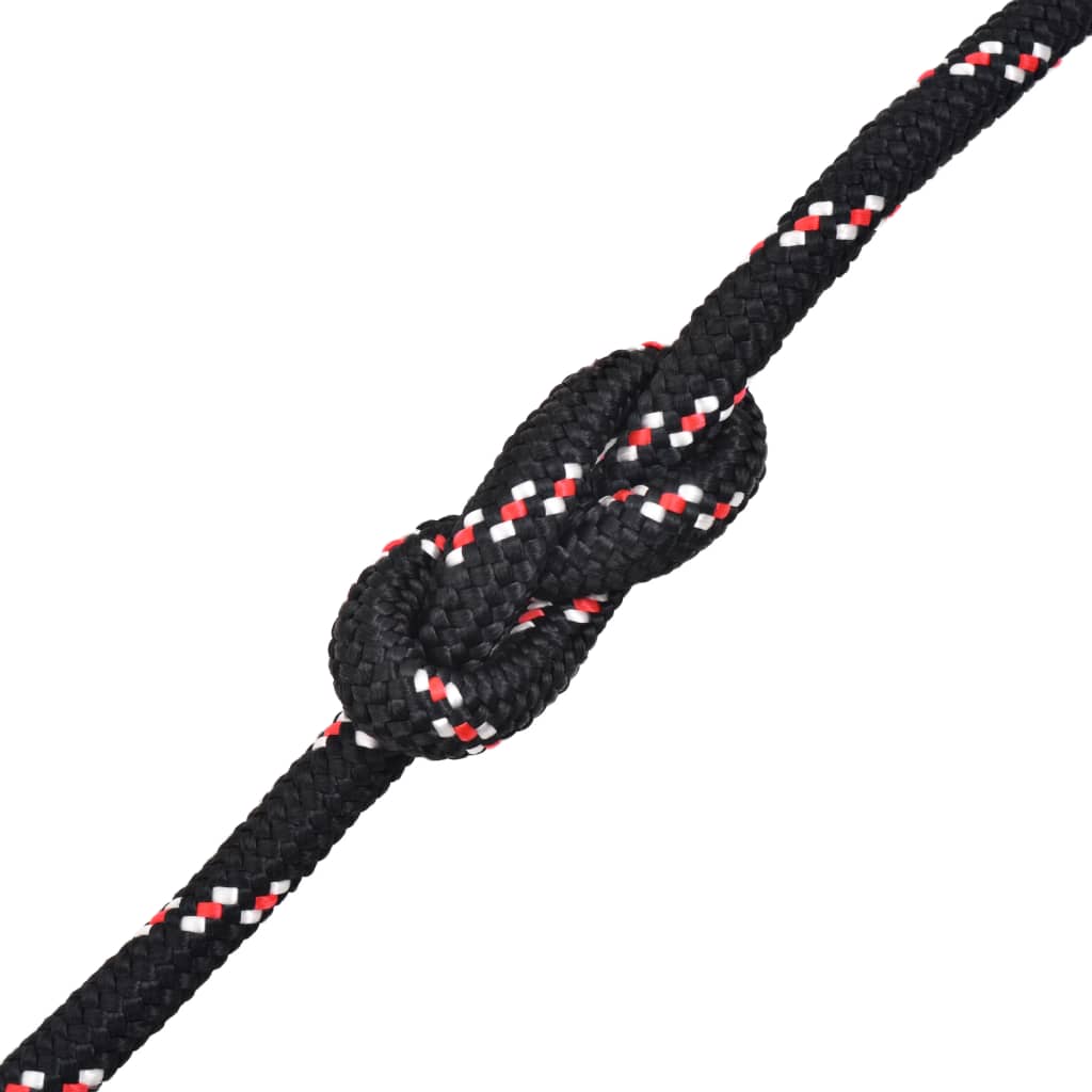 vidaXL Námořní lodní lano, polypropylen, 12 mm, 50 m, černá