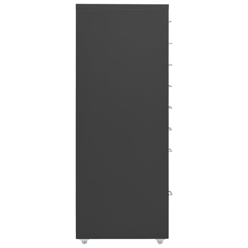 vidaXL Mobilní kartotéka antracitová 28 x 41 x 109 cm kov