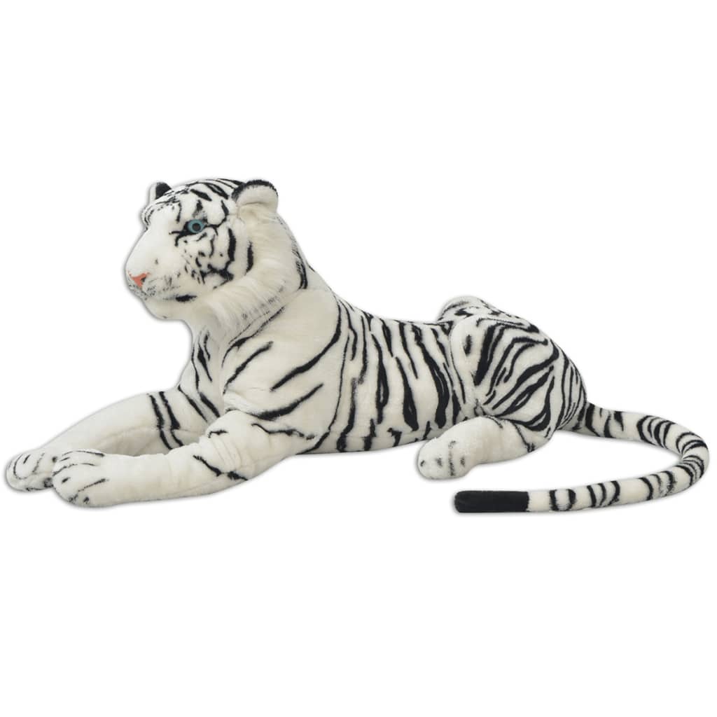 vidaXL Tygr plyšová hračka bílý XXL