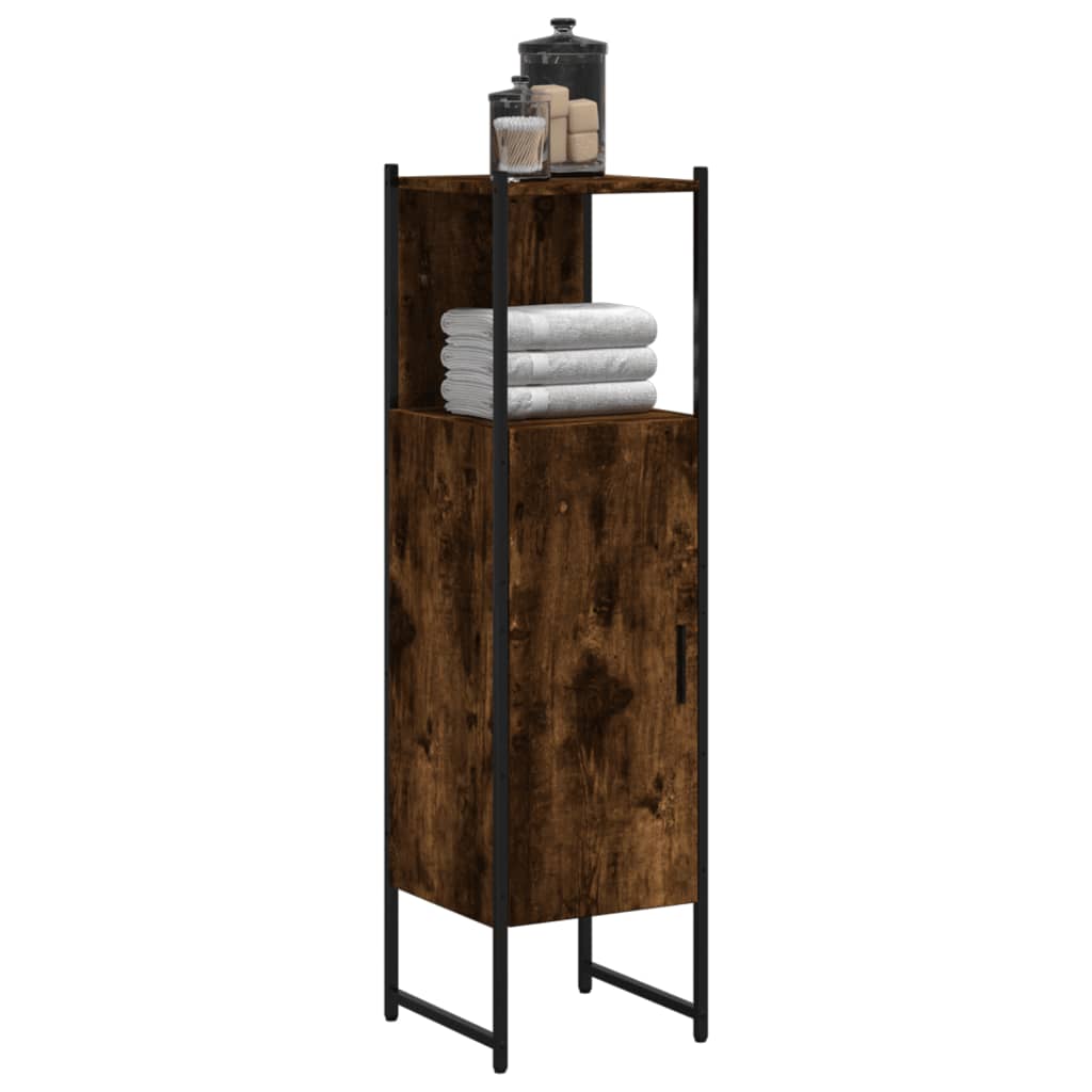 vidaXL Koupelnová skříňka kouřový dub 33x33x120,5 cm kompozitní dřevo
