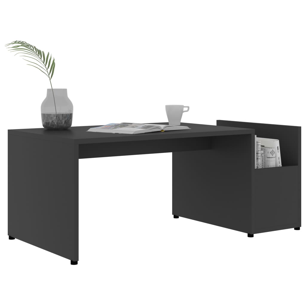 vidaXL Konferenční stolek šedý 90 x 45 x 35 cm dřevotříska