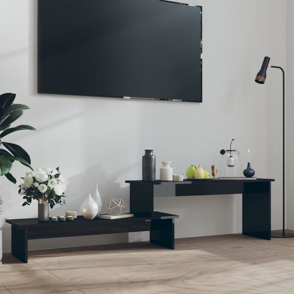 vidaXL TV stolek černý s vysokým leskem 180 x 30 x 43 cm dřevotříska