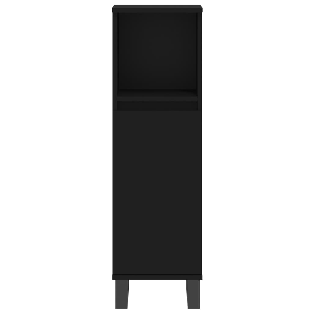 vidaXL 3dílný set koupelnových skříněk černý kompozitní dřevo