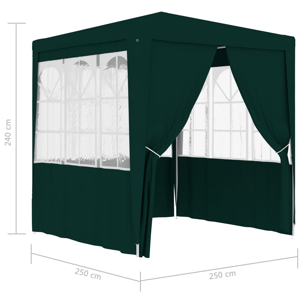 vidaXL Profi party stan s bočnicemi 2,5 x 2,5 m zelený 90 g/m²