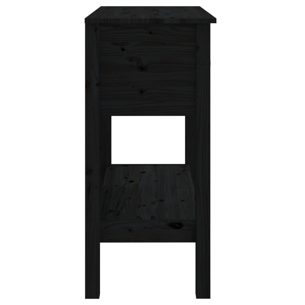 vidaXL Konzolový stolek černý 75 x 35 x 75 cm masivní borové dřevo