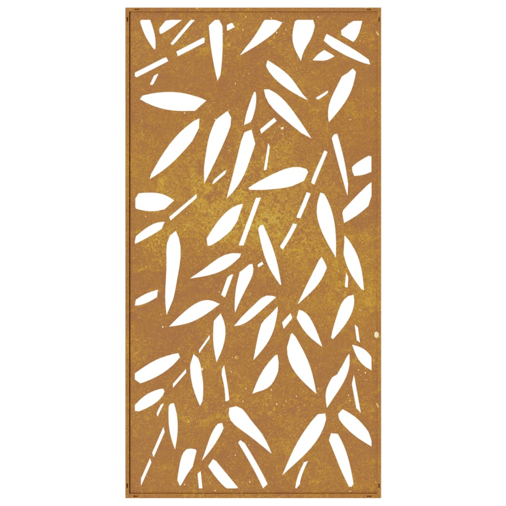 vidaXL Zahradní nástěnná dekorace 105 x 55 cm corten Bambusový list