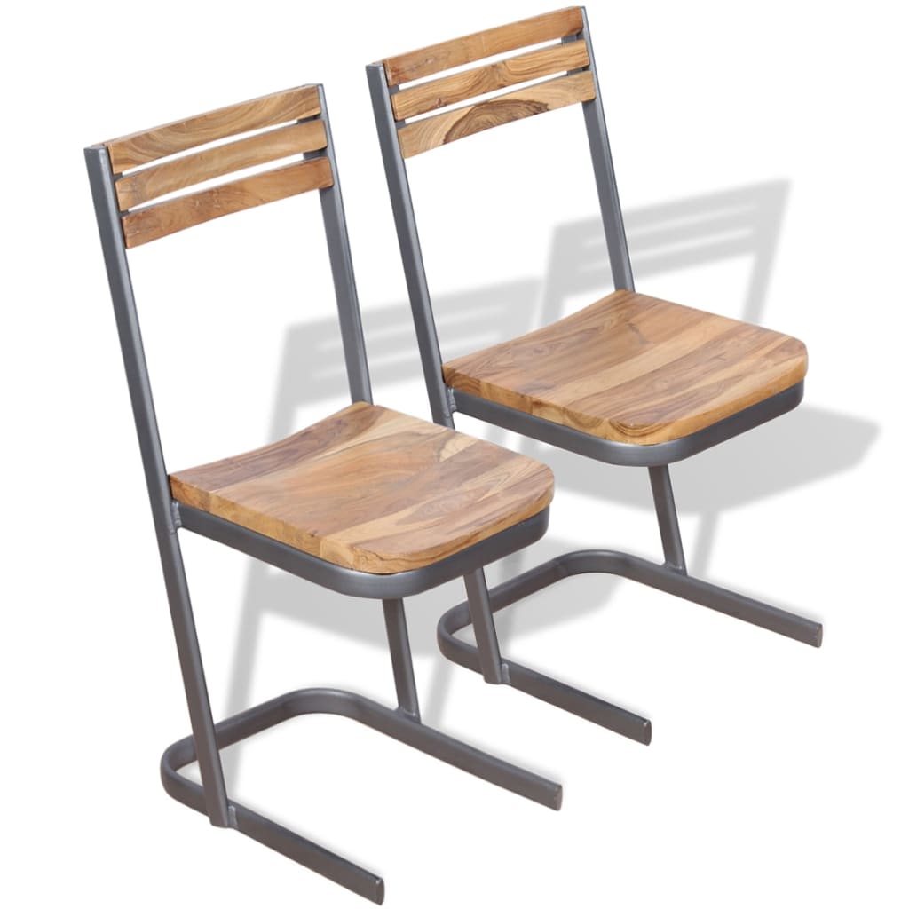 vidaXL Jídelní židle, 2 ks, masivní teakové dřevo
