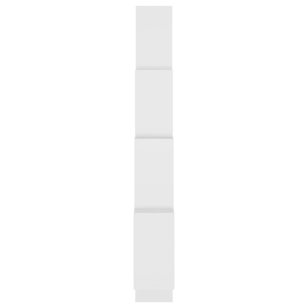 vidaXL Nástěnná krychlová police bílá 90 x 15 x 119 cm dřevotříska