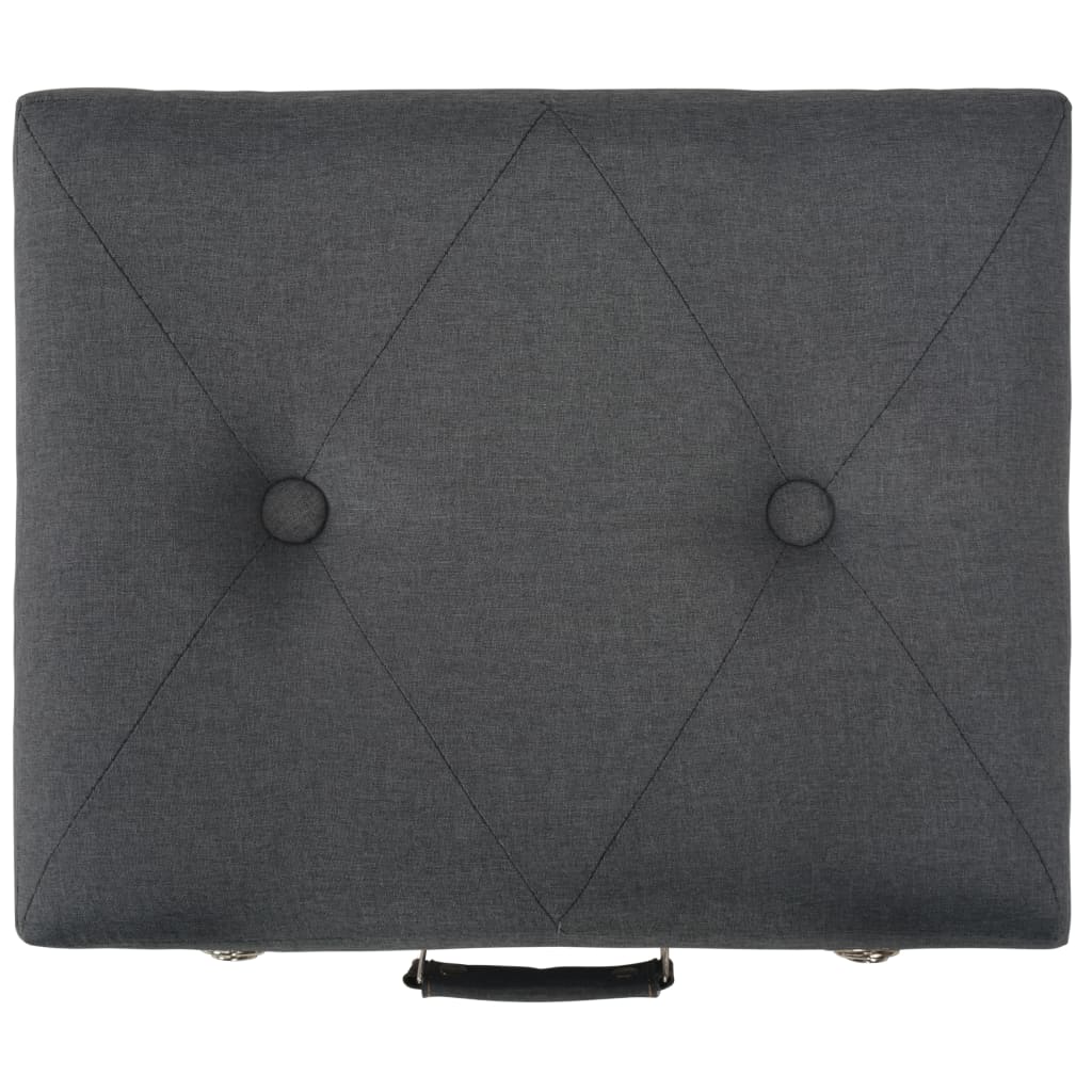 vidaXL Stolička s úložným prostorem 40 cm tmavě šedá textil