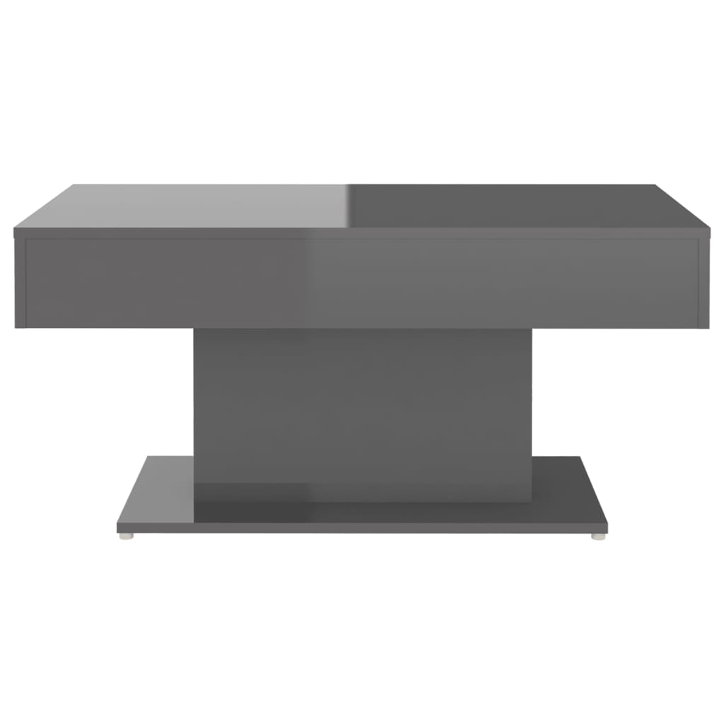 vidaXL Konferenční stolek šedý vysoký lesk 96 x 50 x 45 cm dřevotříska