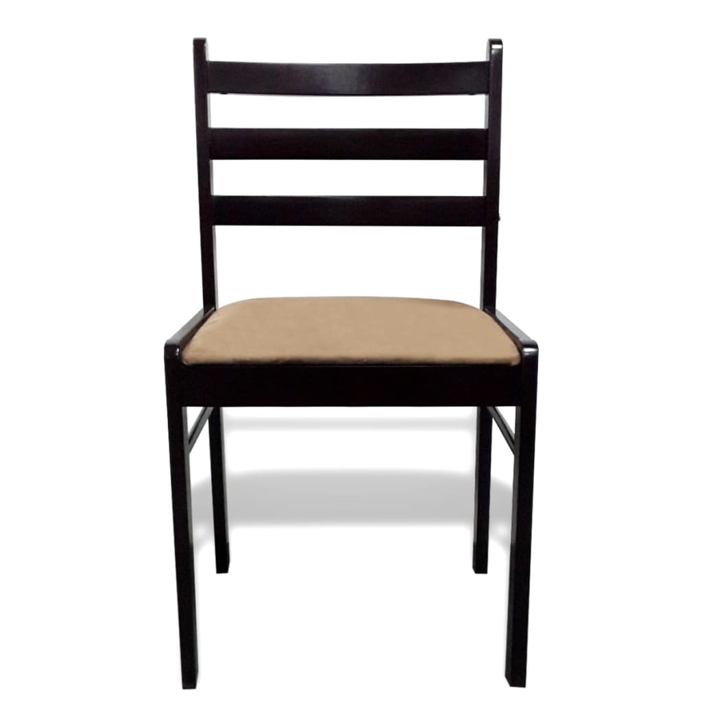 vidaXL Jídelní židle 6 ks hnědé masivní dřevo a samet