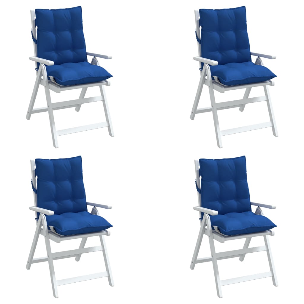 vidaXL Podušky na židli s nízkým opěradlem 4 ks královsky modré oxford