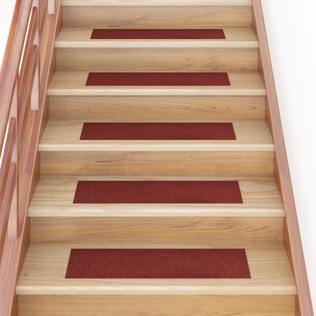 vidaXL Samolepící nášlapy na schody obdélníkové 15 ks 76x20 cm červené