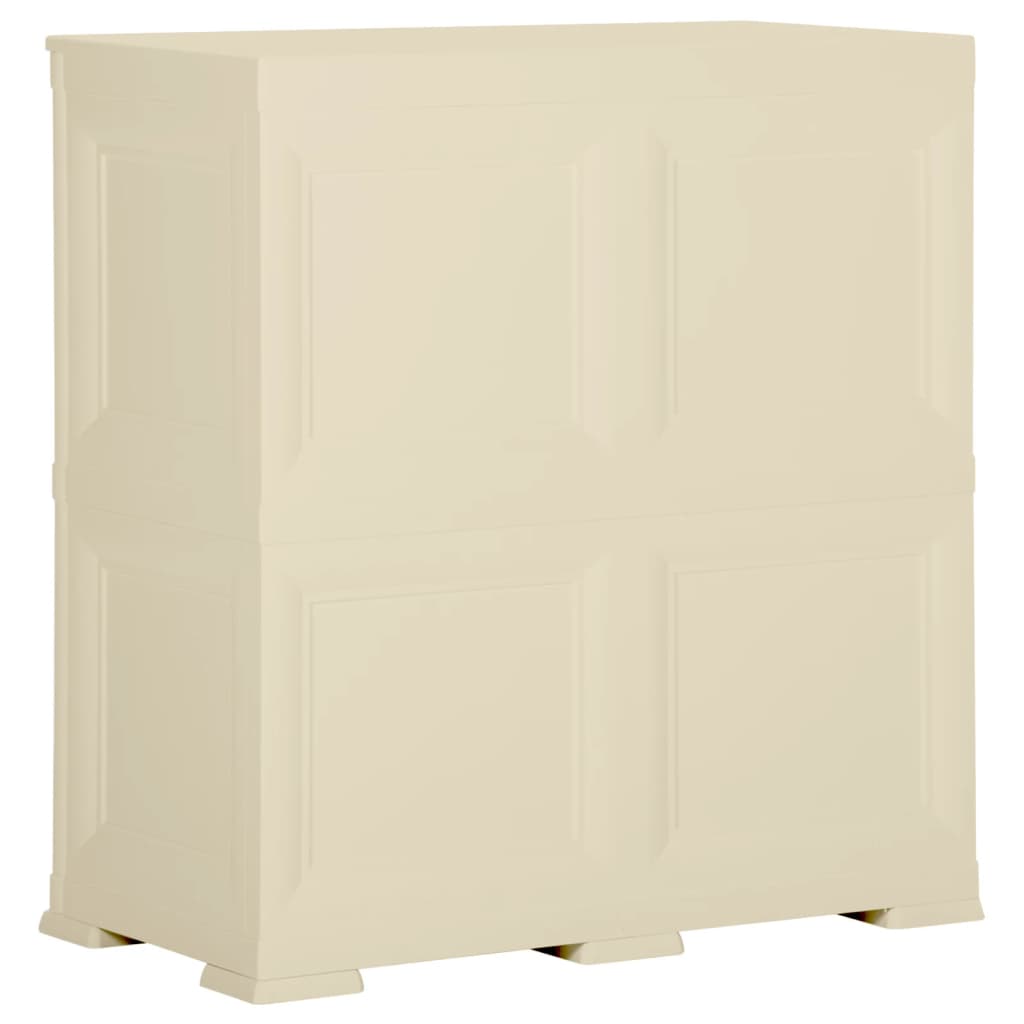 vidaXL Plastová skříňka 79 x 43 x 85,5 cm design dřeva angorská bílá