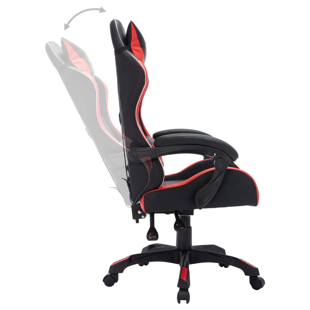 vidaXL Herní židle s RGB LED podsvícením červeno-černá umělá kůže