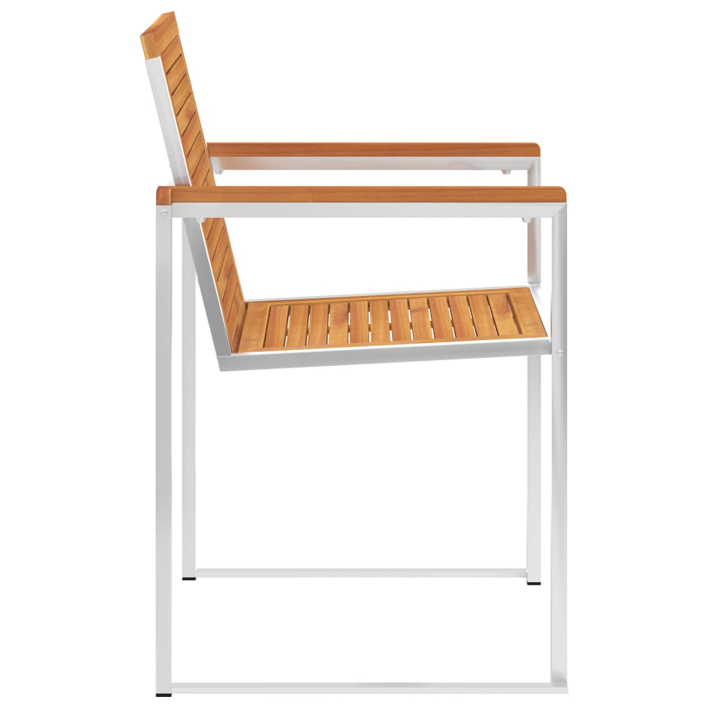 vidaXL Zahradní židle 2 ks masivní akáciové dřevo a nerezová ocel