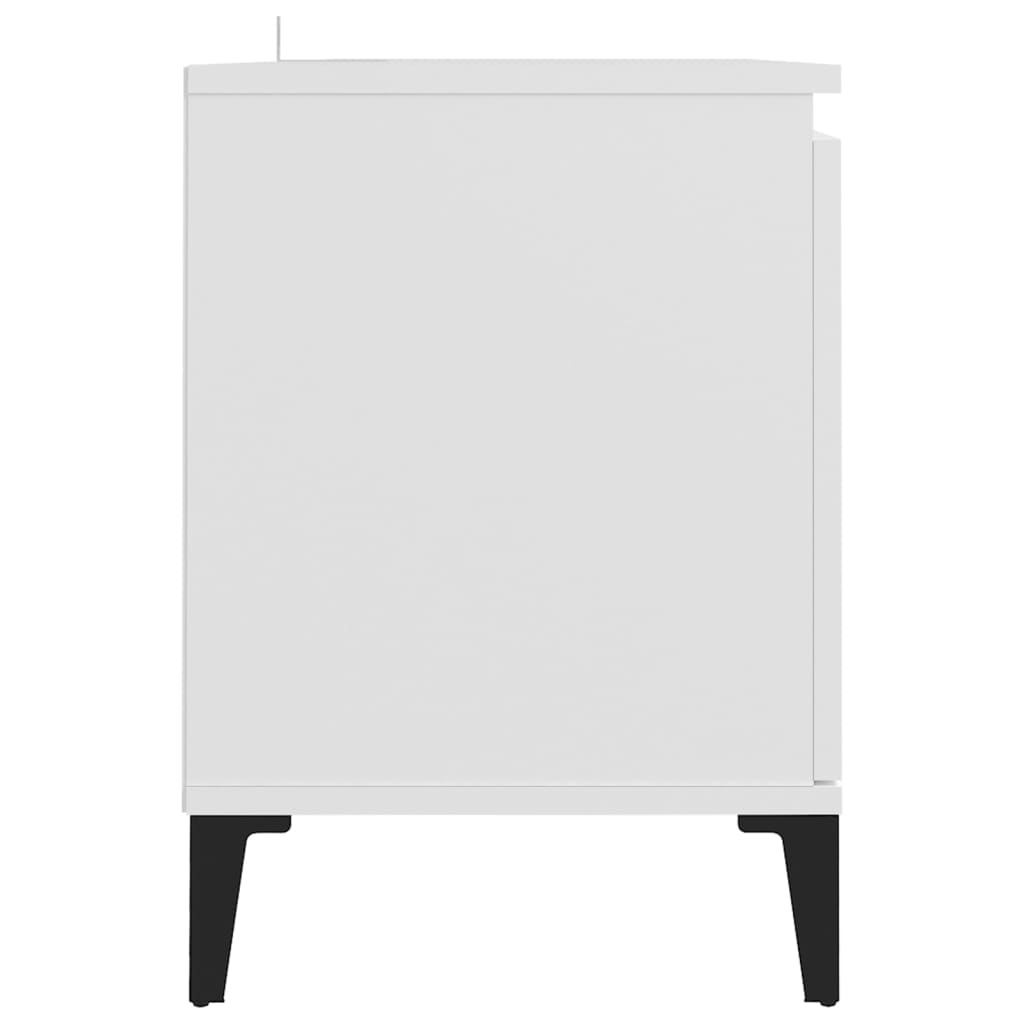vidaXL TV stolek s kovovými nohami bílý 103,5 x 35 x 50 cm