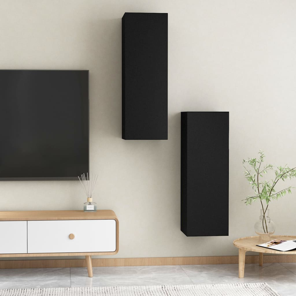 vidaXL TV stolky 2 ks černé 30,5 x 30 x 90 cm dřevotříska