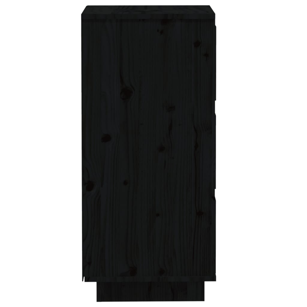 vidaXL Příborníky 2 ks černé 32 x 34 x 75 cm masivní borové dřevo