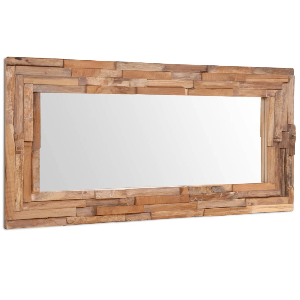 vidaXL Dekorativní zrcadlo teak 120 x 60 cm obdélníkové