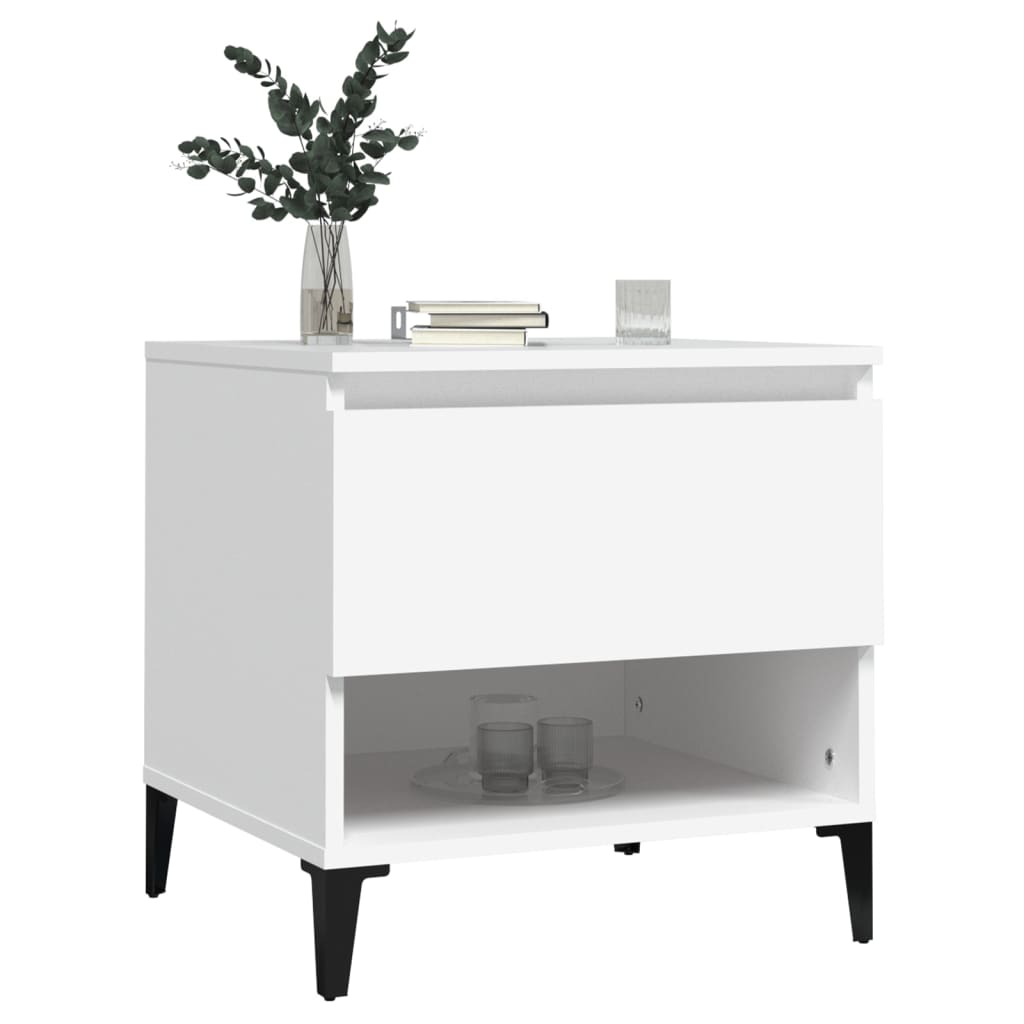 vidaXL Odkládací stolek bílý 50 x 46 x 50 cm kompozitní dřevo