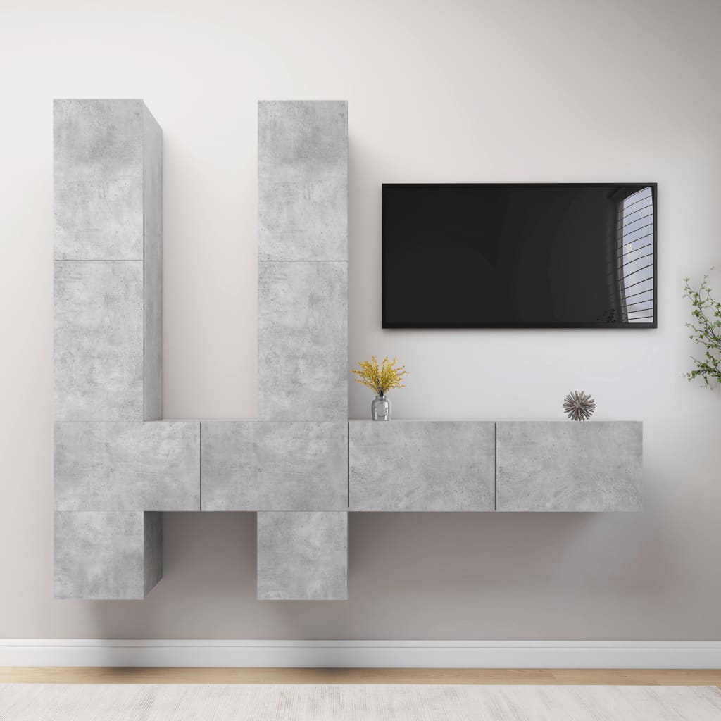 vidaXL Nástěnná TV skříňka betonově šedá kompozitní dřevo