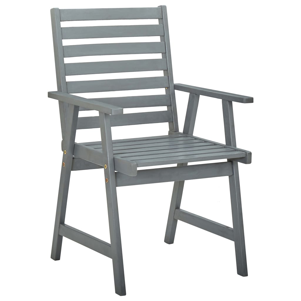 vidaXL Zahradní jídelní židle 2 ks šedé masivní akáciové dřevo